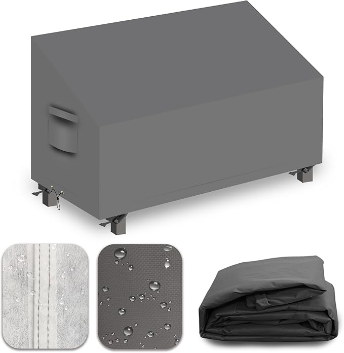 Heavy Duty Patio Sofa Covers Waterproof, Outdoor 3-Seater Couch Cover Waterproof, 600D Outdoor 2-Seater Loveseat Furniture Covers with Air Vent Handle 60''W x 42''D x 24''H/ 35''H Grey