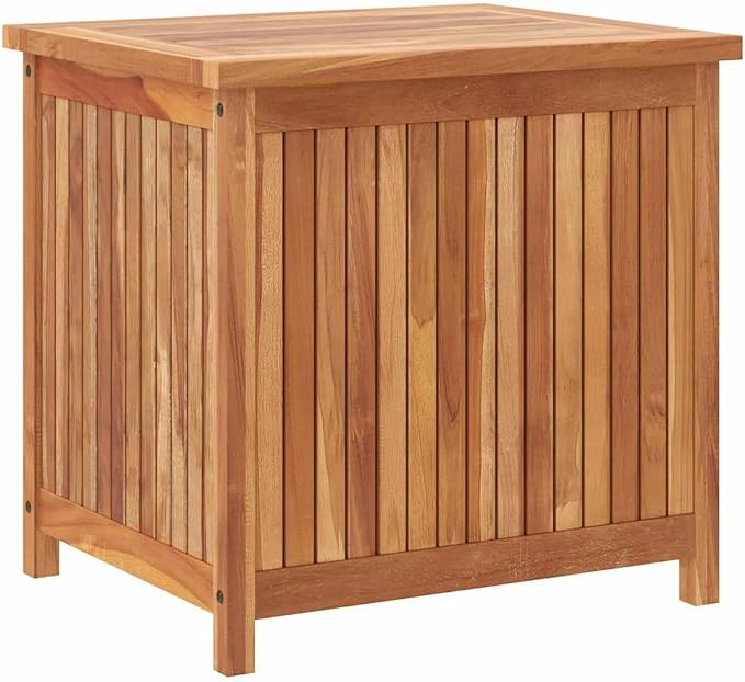 Patio Garden Storage Box, Outdoor Storage Box Deck Box, Entryway Storage Box, Outdoor Storage Organization Box for Garden Balcony Yard, 23.6"x19.7"x22.8" Solid Wood Teak,-627