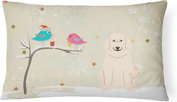 Caroline's Treasures BB2555PW1216 Between Friends Great Pyrenees Canvas Fabric Decorative Pillow 100% Machine Washable Pillow, Indoor or Outdoor Decorative Throw Pillow for Couch, B