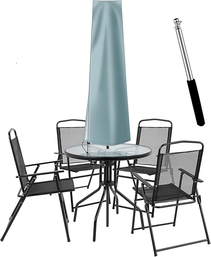 Dafire Patio Umbrella Cover for 7FT to 9FT Patio Umbrellas,1.7m Parasol Covers (Grey 420D),Oxford Fabric Waterproof Market Umbrella Cover with Zip,Parasol Covers for Outdoor Umbrellas with Rod