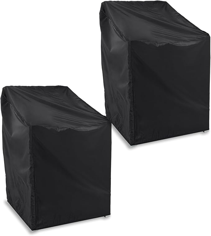 Covermates Classic Outdoor Chair Cover – Heavy-Duty 12-Gauge Vinyl Patio Chair Protector, Weather-Resistant, Elastic Hem, Fits Most Garden & Deck Chairs, 30W x 26D x 33H - Set of 2