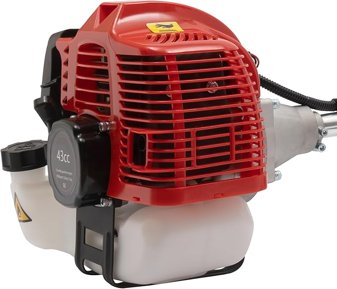 2-in-1 Gasoline Grass Cutter, 43CC 2-Stroke Lawn Mower with Heat Dissipation Holes & Safety Lock, Detachable Design for Agriculture, Landscaping, Home Yard