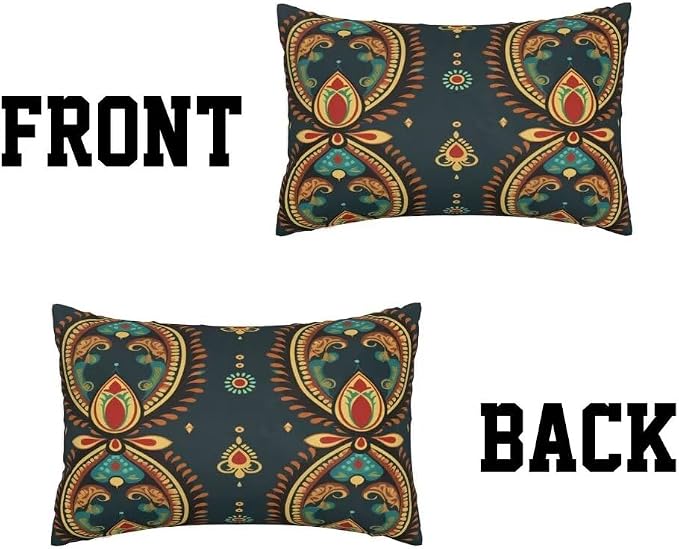 Outdoor Pillows Waterproof Set of 2 Outdoor Pillow Covers 16x24 Inch, Dark Throw Pillows Boho Pillow Covers, Summer Garden Decorative Pillows Outdoor Pillows for Patio Furniture Car Home Decor -hs492