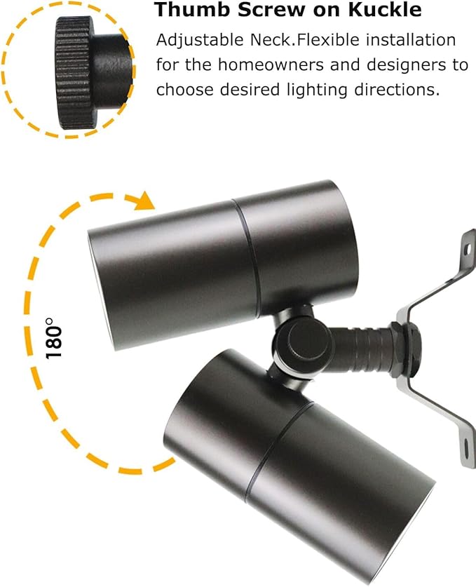 Cheopha 12V Outdoor Low Voltage Landscape Down Light, Replaceable 5W MR16 LED Bulb (2700K Warm White), IP65 Waterproof Aluminum Spotlight for Tree, Garden, Lawn and Yard Lights 2-Pack