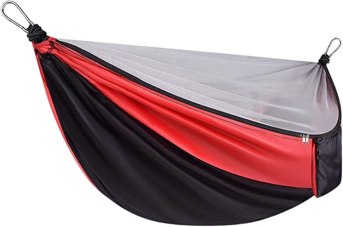 YSUEFIJO Travel Hammock with Mosquito Net, Relaxing Outdoor Hanging Hammock, Foldable and Compact for Backpacking, Breathable and Comfortable, Supports Up to 250kg