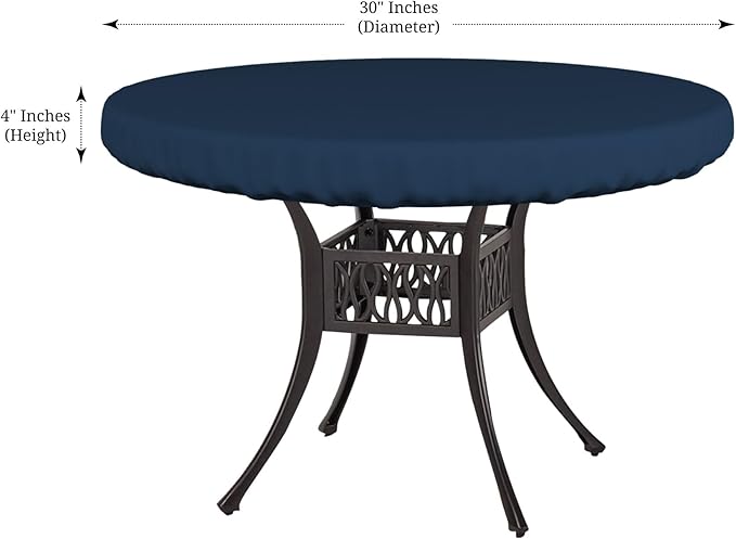 Covers & All Round Table Top Cover, 12 Oz Waterproof UV & Weather Resistant Patio Table Cover, Outdoor Table Cover for Patio Outdoor Furniture & Coffee Table (30" Dia x 4" H Inches, Blue)