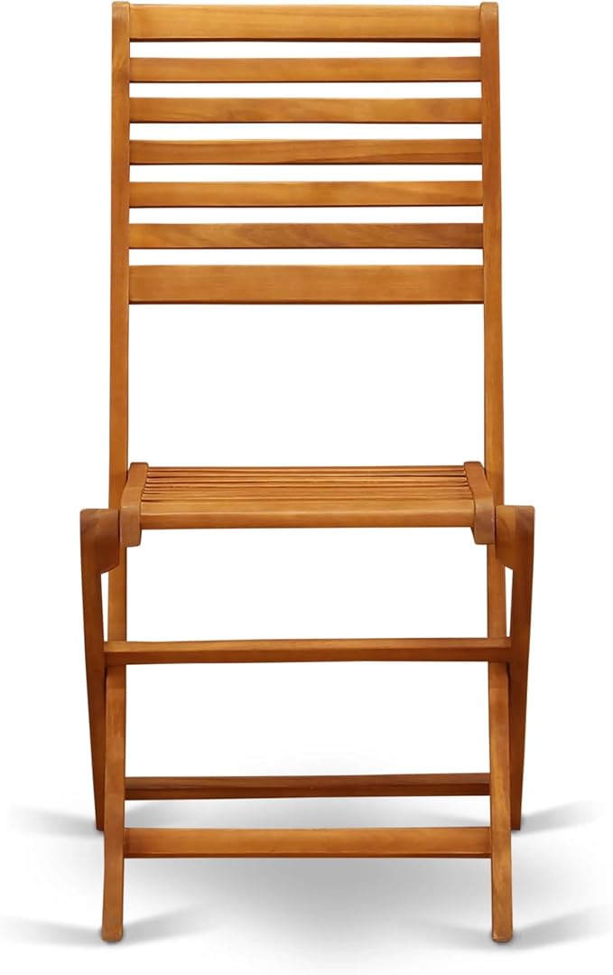 East West Furniture AEBS7CWNA 7 Piece Outdoor Patio Dining Sets Consist of a Rectangle Acacia Wood Table and 6 Folding Side Chairs, 36x60 Inch, Natural Oil