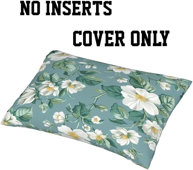 Outdoor Pillows Waterproof Set of 2 Outdoor Pillow Covers 16x24 Inch, Green Throw Pillows Flower Pillow Covers, Summer Garden Decorative Pillows Outdoor Pillows for Patio Furniture Home Decor -hs314