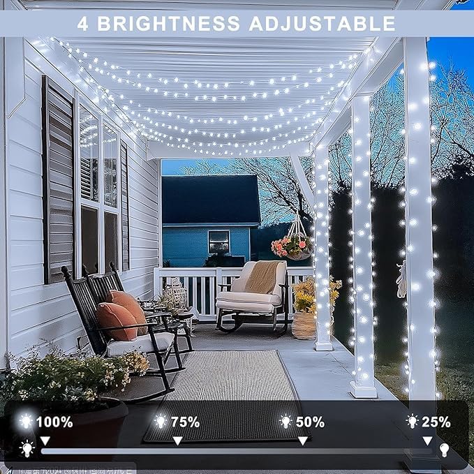 JMEXSUSS 168FT 600 LED White Christmas Lights Outdoor with Remote | Cool White String Lights Indoor Plug in Twinkle Christmas Tree Light for Room Party Wedding Festival Birthday Party Decor
