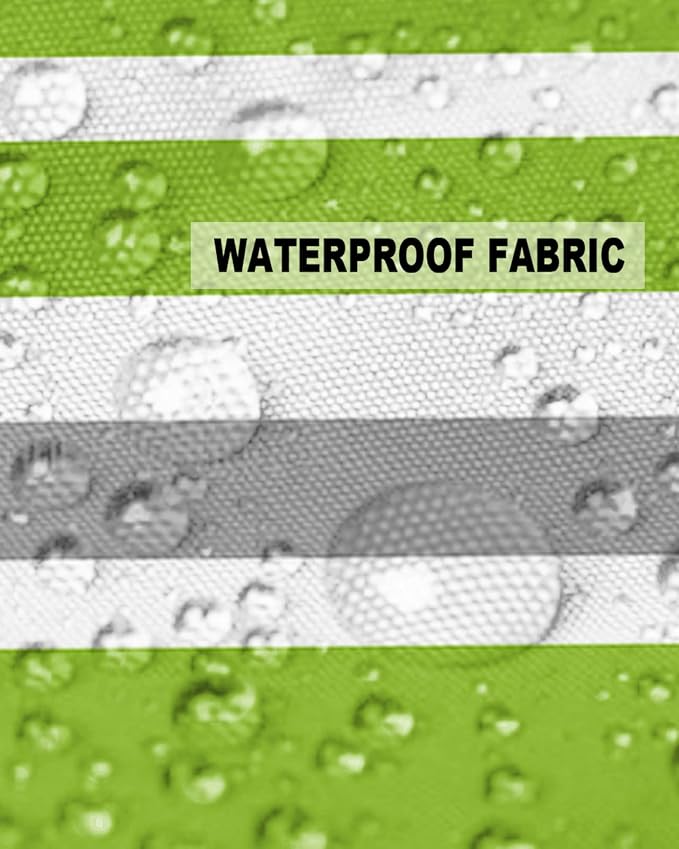 Outdoor Waterproof Throw Pillow Covers Set of 2 Grey Green Stripes Decorative Outdoor Pillows Cushion Case 18x18 Inch Classic Striped Patio Pillows for Couch Sofa Bed Garden Office Home Decor