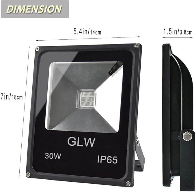 LED RGB Flood Light Stage Lighting, 30W Outdoor Color Changing Lights with Remote Control, IP65 Waterproof Dimmable Wall Washer Light, Flood Lamp 16 Colors 4 Modes with US 3-Plug