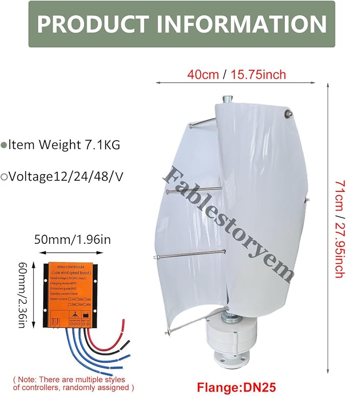 12000W Vertical Wind Power Turbine Generator Kit,12V/24V/48V Portable Maglev Wind Turbine Generator with Charge Controller for Boats Cabins Mobile Homes,E-24V
