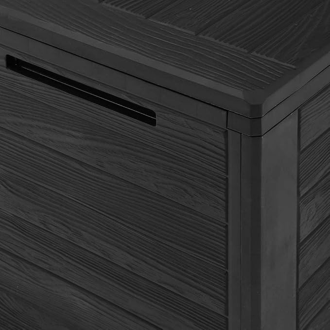 50 Gallon Outdoor Storage Box 30.7"x17.3"x21.7" Polypropylene Patio Garden Tool Chest Anthracite Matte Flap for Balcony Backyard Garage