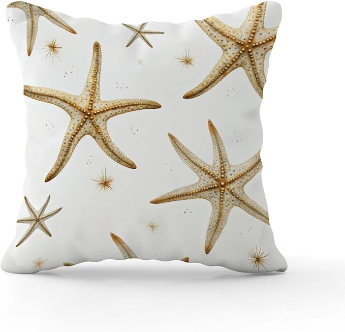Pillow Cover Starfish Pillows Modern Nautical Seastar Beach Pillow Cover Accent Decorative Cushion Covers Home Decor for Patio Couch Tent Sofa 24x24 in