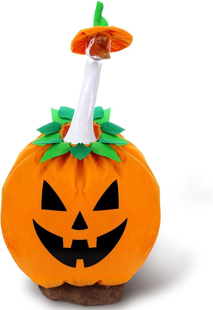 Halloween Pumpkin Goose Outfit Porch Fall Thanksgiving Summer Halloween Goose Clothes Yard Silly Lawn Duck Shirt for Autumn Party Cement Plastic Duck 23'' Porch Style