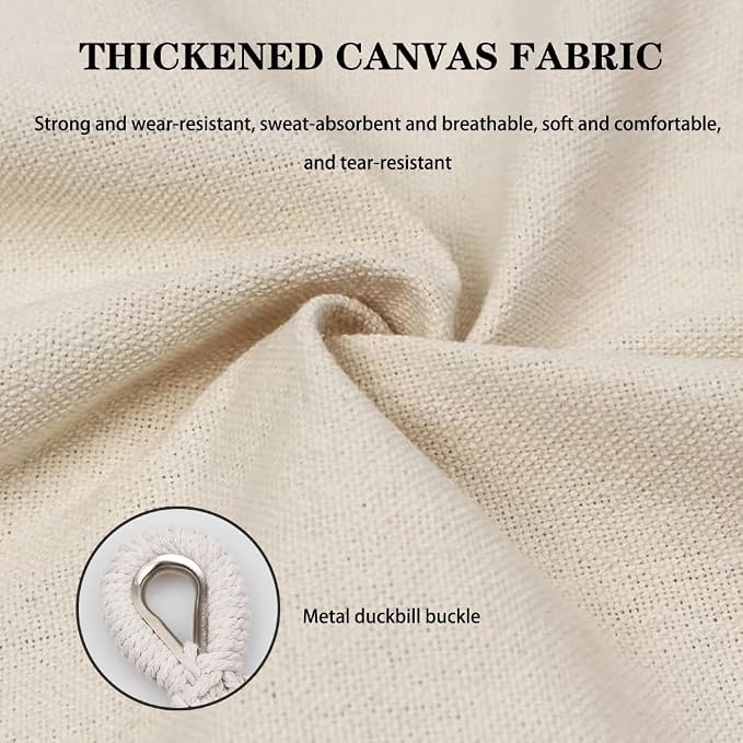Thick Canvas Double Hammock Outdoor Leisure Anti-rollover Swing Bind Rope Binding Rope Storage Bag Safety Buckle Load Bearing 300kg
