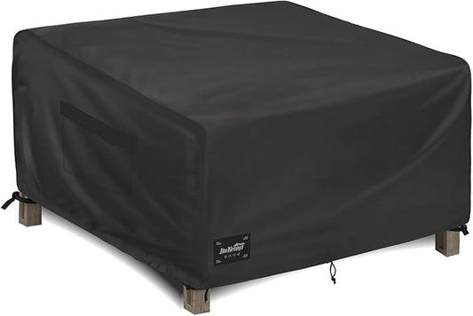 JinHrtoyi Patio Square Table Cover,32Wx32Dx16H Inches 100% Waterproof Heavy Duty Outdoor Coffee Table Cover,Black Minimalism Style Outdoor Furniture Covers