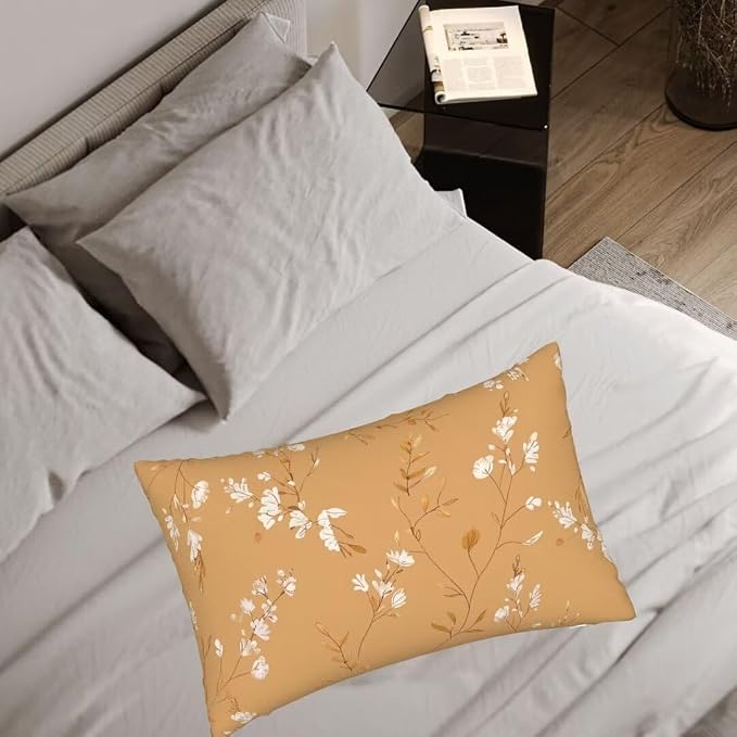 Throw Pillow Covers 31x47 Pillow Covers Set of 2 Couch Pillows for Living Room, Nordic Throw Pillows with Invisible Zipper, Linen Accent Pillows Decorative Pillow Covers Farmhouse Decor, Flower J225