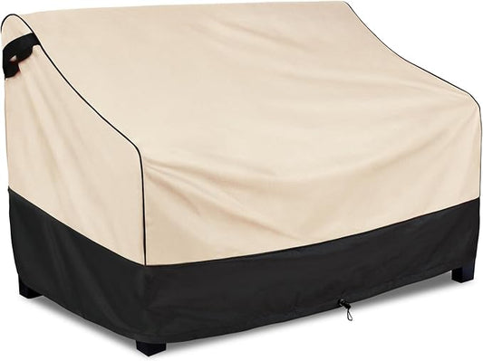 FORSPARK Patio Sofa Cover Waterproof, Heavy-Duty 2-Seater Outdoor Loveseat Cover, Universal Fit for Small Couches & Benches, Fits up to 60”W x 34”D x 30”H