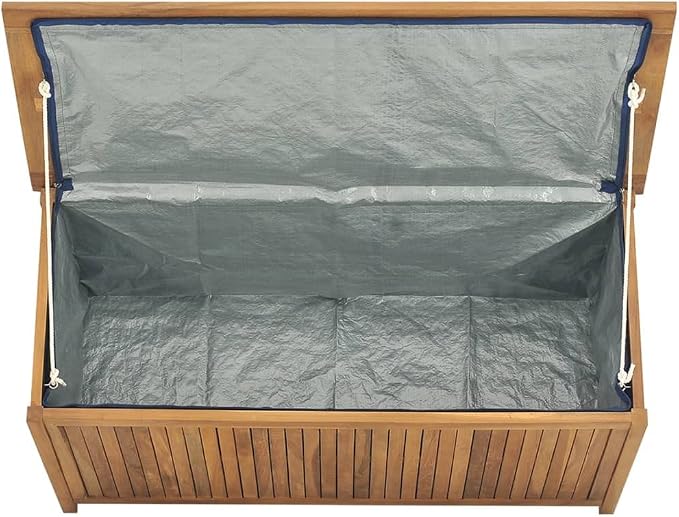 Solid Wood Outdoor Storage Bench,Solid Teak Wood Garden Deck Box Patio Storage Box with Liftable Top Outdoor Wooden Storage Container for Patio,Backyard,Poolside, 44.9"x19.7"x22.8"