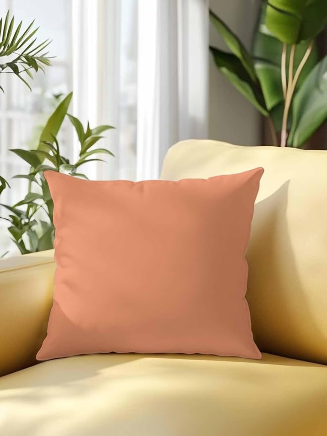 Vandarllin Waterproof Outdoor Pillow 1 Pack Solid Color Decorative Throw Pillows Cover & Insert 16x16 Inch Pillowcase Orange Square Pillows for Couch Sofa Bed Patio Furniture Indoor Outdoor
