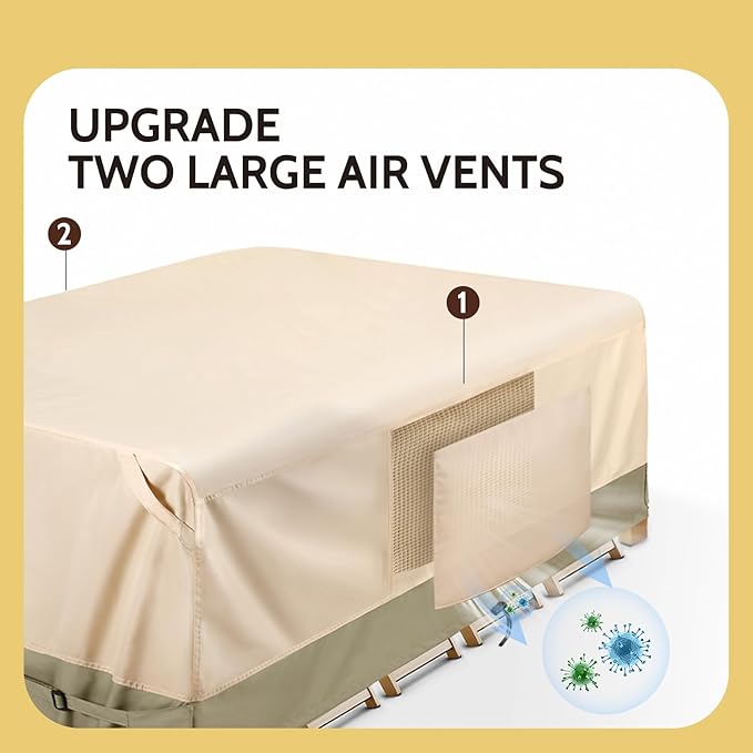 COSFLY Heavy-Duty Waterproof Patio Furniture Cover for Outdoor Table and Chairs Set - Fits 74L x 47W inch, 600D Oxford Fabric Ultimate Weatherproof Rectangular Cover with Adjustable Straps