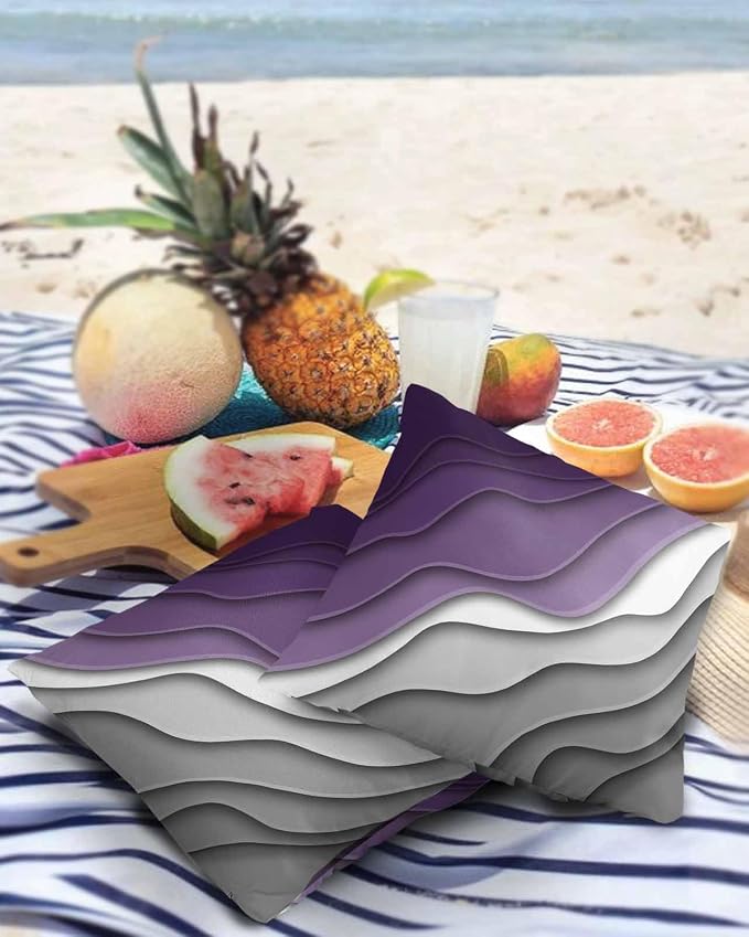 Outdoor Pillows 16x16 Waterproof Outdoor Pillow Covers Lavender Prple Grey Ombre Polyester Throw Pillow Covers Garden Cushion Decorative Case for Patio Couch Decoration Set of 2 Gradual Texture