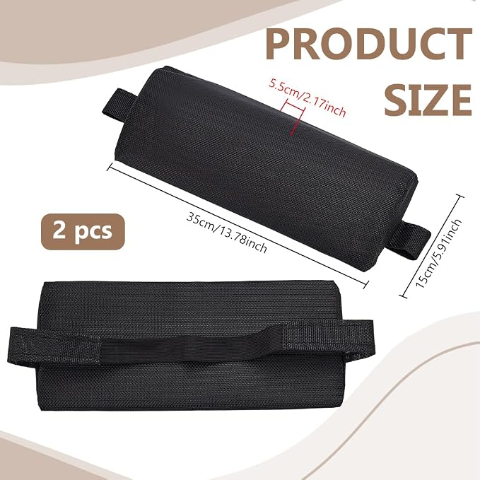BENECREAT 2Pcs Outdoor Chaise Lounge Head Pillow, Outdoor Patio Pillows with Adjustable Strap for Patio Chair Recliner Head Support, Black