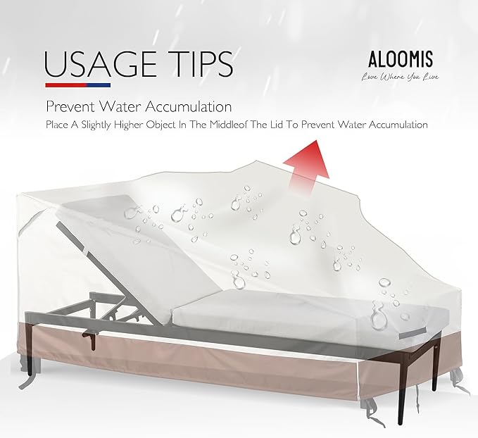 Waterproof Outdoor Lounge Chair Covers Patio Chaise Lounge Cover Heavy-Duty Pool Lounge Chair Covers for Outdoor Furniture (Beige-Brown, 84''x34''x32''-2pcs)