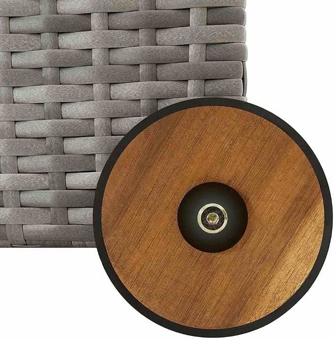 Poly Rattan Garden Storage Box with Waterproof Inner Bag and Wheels for Patio Cushions and Toys