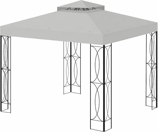 8'x8' Gazebo Cover Replacement Canoy Top Compatible with Canadian Tire Living Crawford, Fit for RONA 8x8 Gazebo #088-1067-8 (Gray)