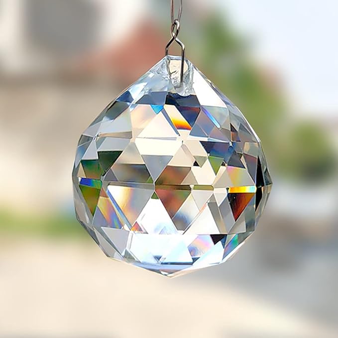 20 Pack Clear Hanging Crystal Prism Feng Shui Ball Crystal Glass Ball Pendant Rainbow Maker for Window Suncatcher Gift, 20mm