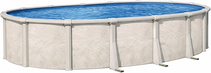 Lake Effect Pools 'Forever' 18 ft x 33 ft Oval Above Ground Swimming Pool | 54 Inch Steel Side Walls | Kit Includes: 25 Gauge Overlap Liner & Widemouth Skimmer