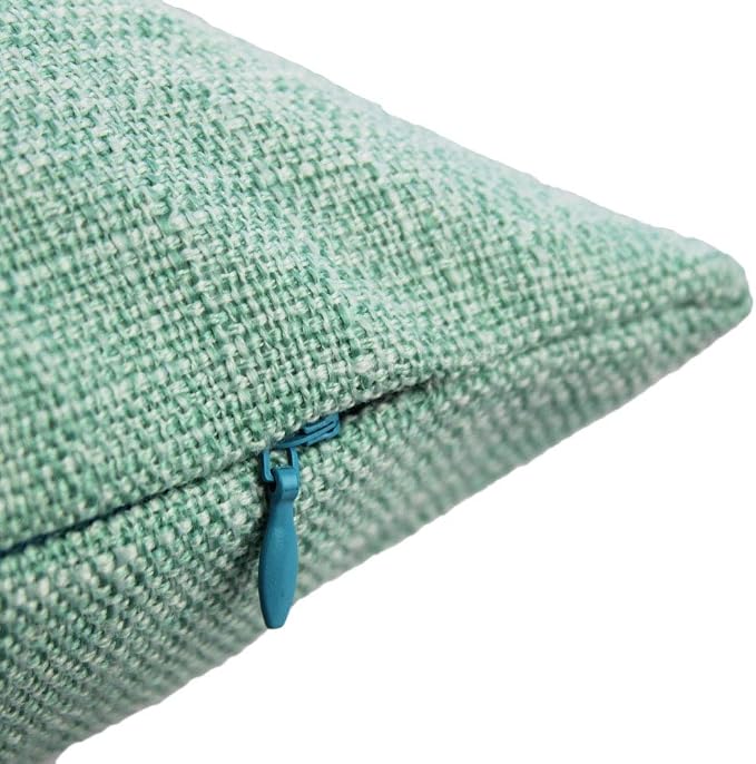 All Smiles Aqua Lumbar Pillow Covers 12"x20" Solid Farmhouse Patio Throw Pillow Covers Decoration for Sofa Couch Bed