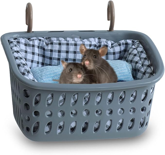 JWShang 2 Big Rat Hammocks for Cage Chew Proof, Rat Warm Bed, Small Animal Hanging Hammock, Rat Cage Accessories for Small Animals Rat, Mouse, Guinea Pig, Chinchilla, Sugar Glider, Ferret