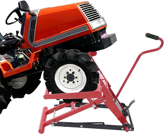 350LBS Hydraulic Lawn Mower Lift,Adjustable Wheel Span (22.44-48.11in) Zero Turn/Riding Mower Jack, Heavy Duty Q235 Steel Lawn Mower Lift Jack for Lawn Mowers Repair