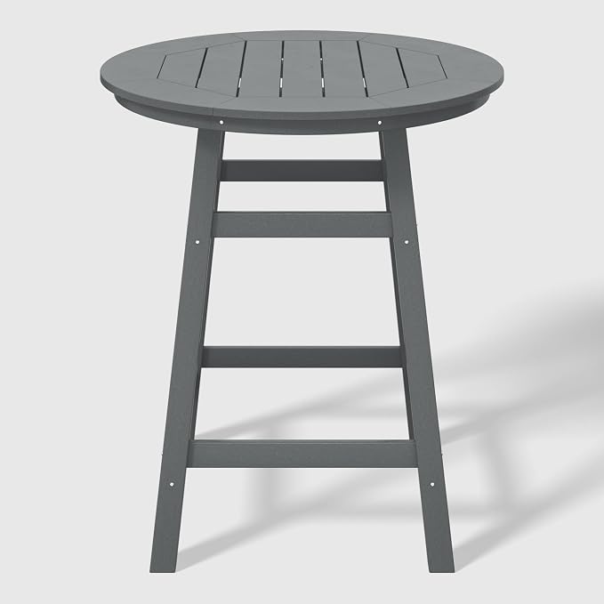WestinTrends Malibu 5-Piece HDPE Outdoor Patio Dining Bar Bistro Table Set with Counter High Round Bar Stools