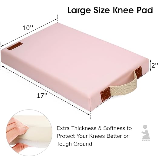 HappyPicnic Waterproof Garden Kneeling Pad, 2in Thick, Pink, 1 Pack | Soft High-density Foam knee support, with Handle, Easy to Clean, Non-slip, for Gardening, Yoga, Prayer, Housework, Exercise