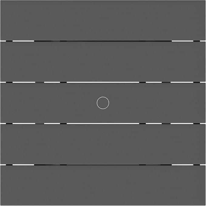 WestinTrends Ashore Outdoor HDPE 36" Square Patio Dining Table with Umbrella Hole, Gray
