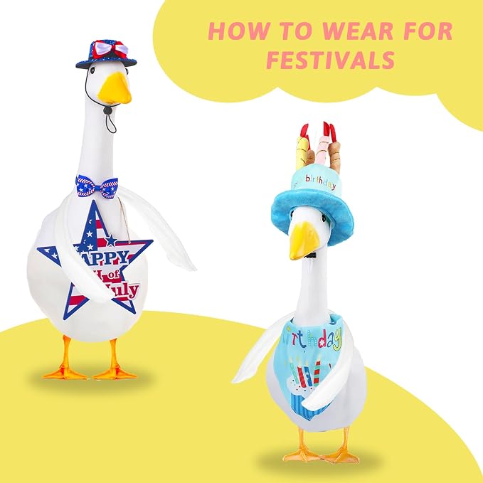 2 Pcs Poseable Goose Wings for Porch Lawn Goose Outfit Accessories Clothing Porch Clothes for Patio Yard Lawn Decor