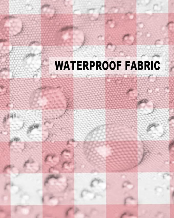 Outdoor Waterproof Throw Pillow Covers Set of 2 Romantic Love Pillowcases 16x16 Inches Pink Buffalo Check Plaid Patio Decorative Pillows Cushion Case Patio Pillows for Couch Bed Chair Garden
