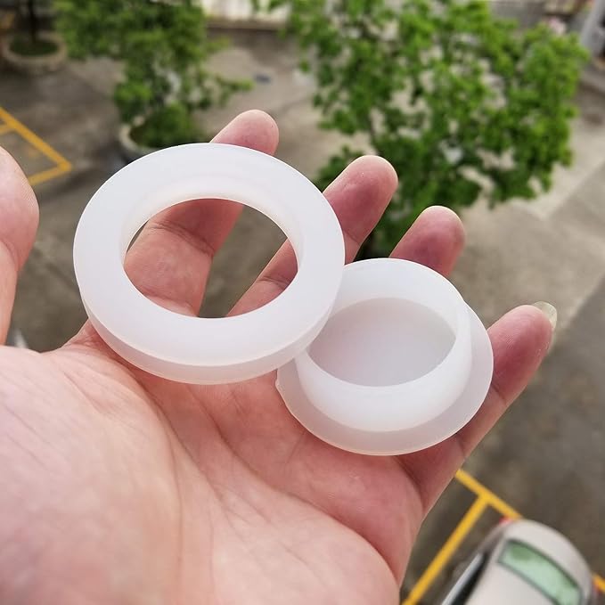 DGQ Silicon Rubber Umbrella Table Hole Ring & Cap Set for 2" Standard Table Hole- 1 Pack - Patio Table Umbrella Thicker Hole Ring Plug and Cap Set