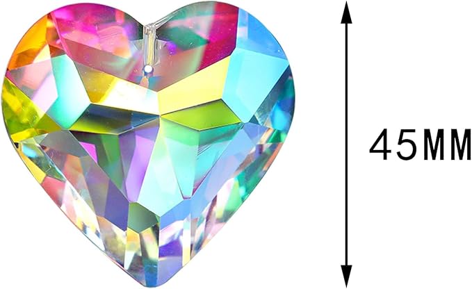 6pcs 50mm Crystal Heart Prism Suncatcher Window Sun Catchers Crystals | Hanging Decorations Rainbow Maker Pendant Glass Ornaments For Christmas Tree Valentine’s Day Birthday Gift For Women Mom
