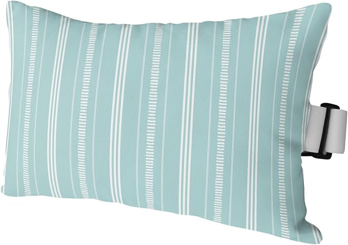 Outdoor Lumbar Pillow 12x20 Inch, Boho Mint Green Waterproof Throw Pillow Covers with Insert, Minimalist Farmhouse Striped Decorative Headrest Pillows for Office Car Travel