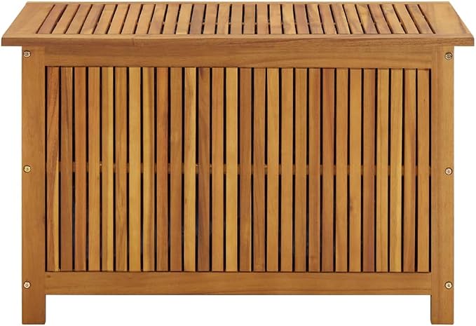 Wooden Deck Box Large Outdoor Storage for Patio Furniture, Garden Tools, Pool Supplies, Outdoor Backyard Patio Storage Deck Box Container, 35.4"x19.7"x22.8" Solid Acacia Wood
