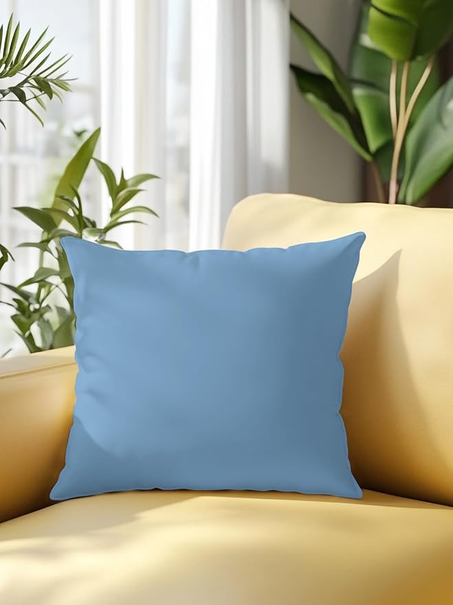 Vandarllin Waterproof Outdoor Pillow 1 Pack Sky Blue Decorative Throw Pillows Cover & Insert 16x16 Inch Pillowcase Solid Color Square Pillows for Couch Sofa Bed Patio Furniture Indoor Outdoor