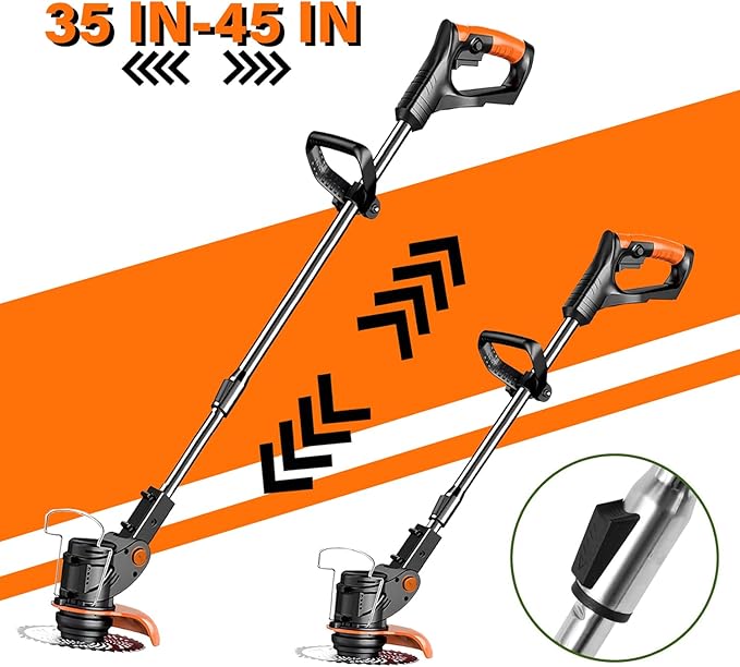Battery Operated Weed Eater, 21v/2ah Electric Wacker Weed,2.0Ah Li-Ion Battery Rechargeable Wacker Weed Cordless