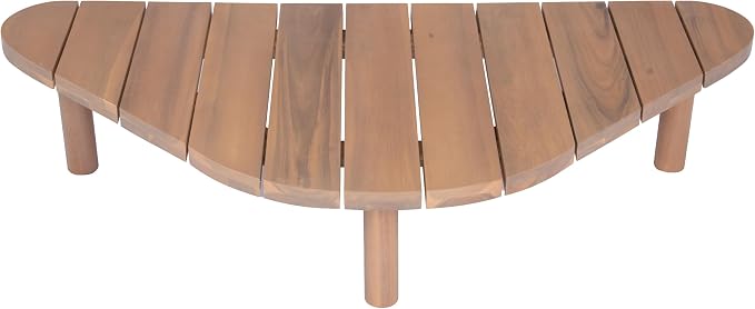 Christopher Knight Home Gemsy 118" Acacia Wood Outdoor Patio Furniture Set with Cushion, Outdoor Half Moon Curved Sectional Sofa Set with Coffee Table, Patio Sectional Sofa Set, Beige+Light Teak