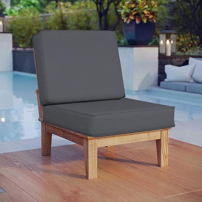 Covers & All Square Outdoor Cushion Covers for Patio Furniture Sets, Water, Tear & UV Resistant Polyester Cushion Slipcover with Zippers (Pack of 2) (16" L x 16" W x 4" Thick, Charcoal Gray)