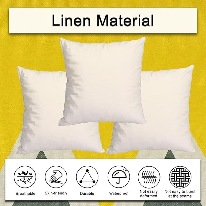 Outdoor Pillows, 4 Packs Outdoor Waterproof Throw Pillow Covers 26x26, Outdoor Off White Pillow Covers Waterproof Modern Square Garden Decor Couch Cushion Covers, Flower Pillow Covers for Patio H-9